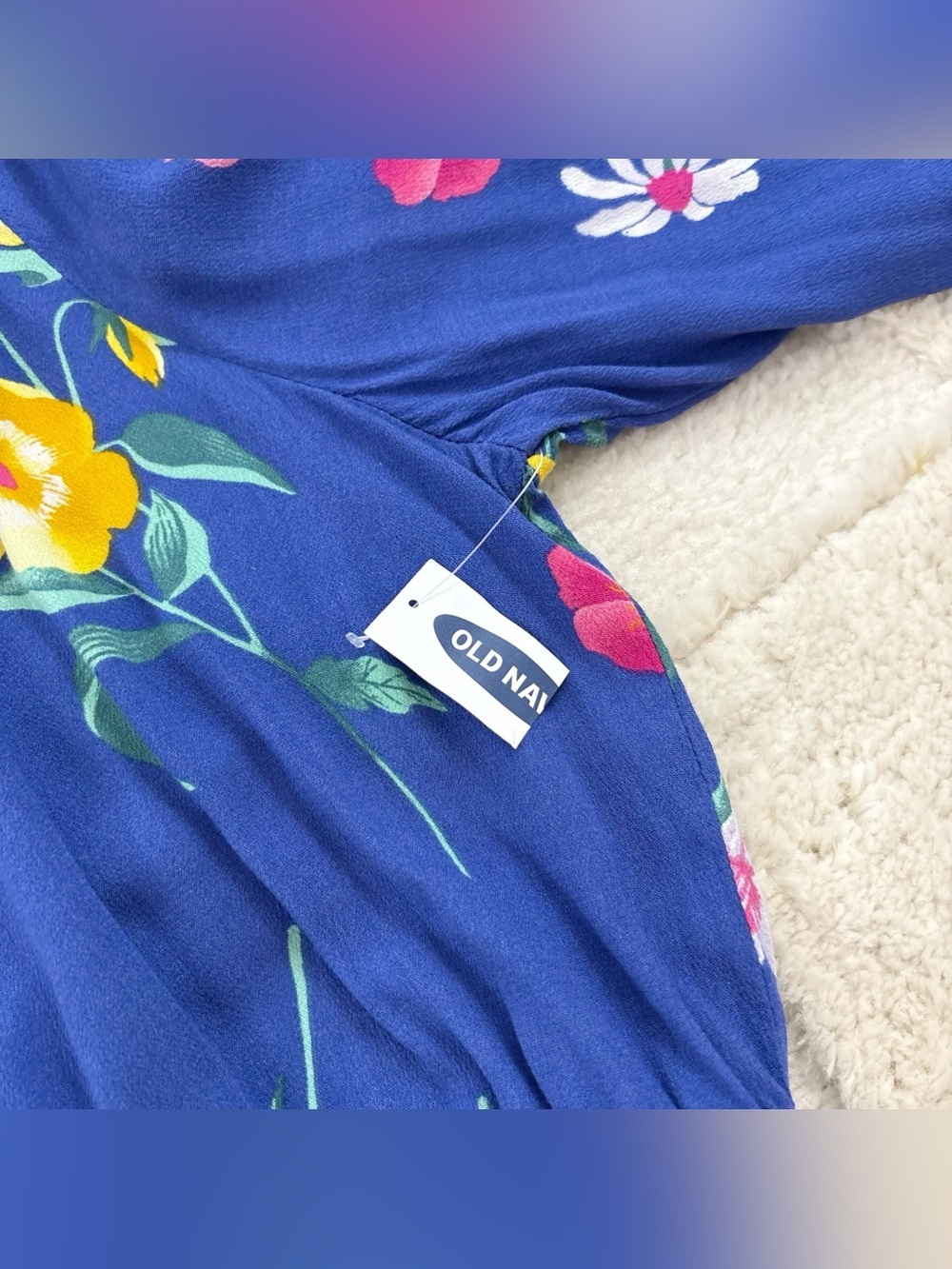 NWT Old Navy Floral Waist Defined Ruffle Trim Dress XL - Picture 7 of 14